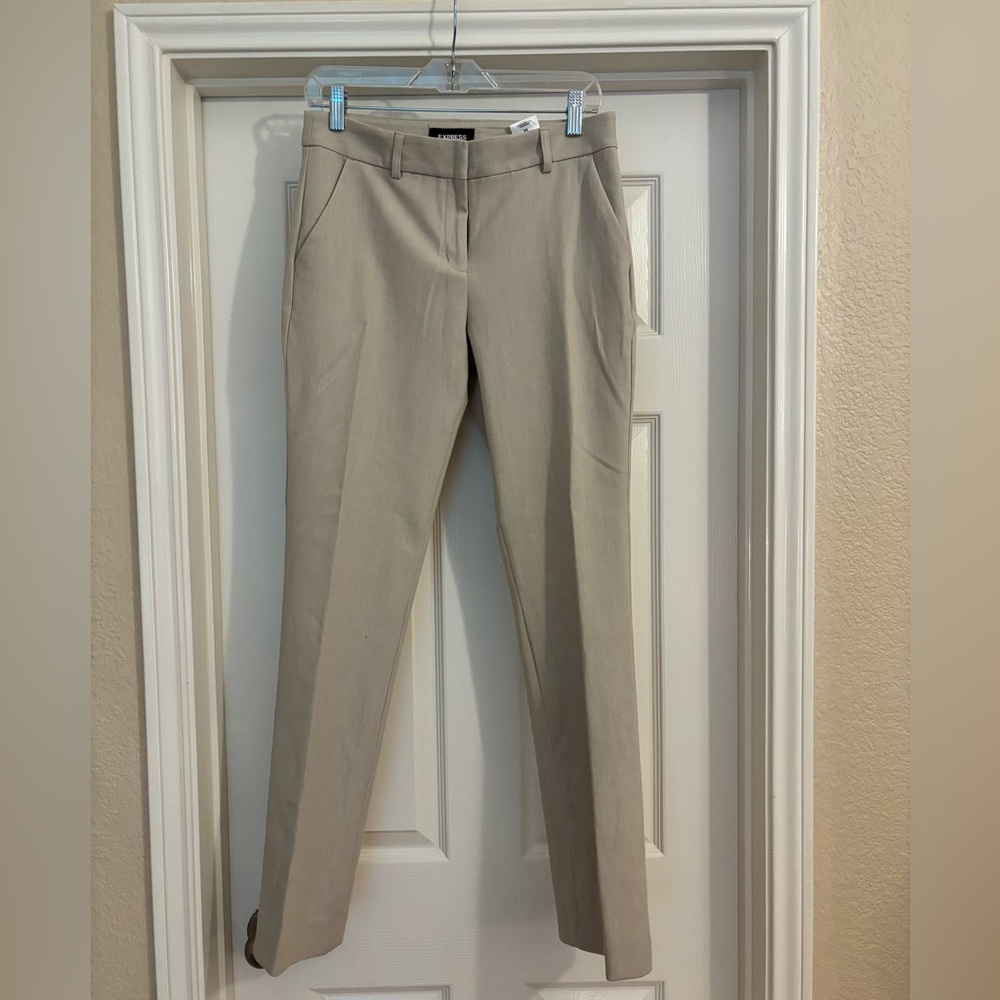 Express “Columnist” Barely Boot Mid Rise Beige Dress Pants